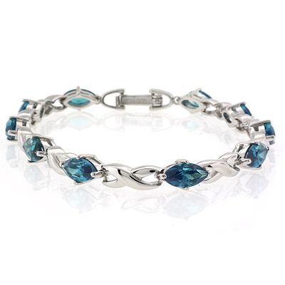 Silver & Blue Marquise Bracelet