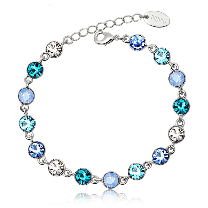 Enderezar Alboroto trabajador Hermosa Pulsera de Swarovski con Cristales Azul