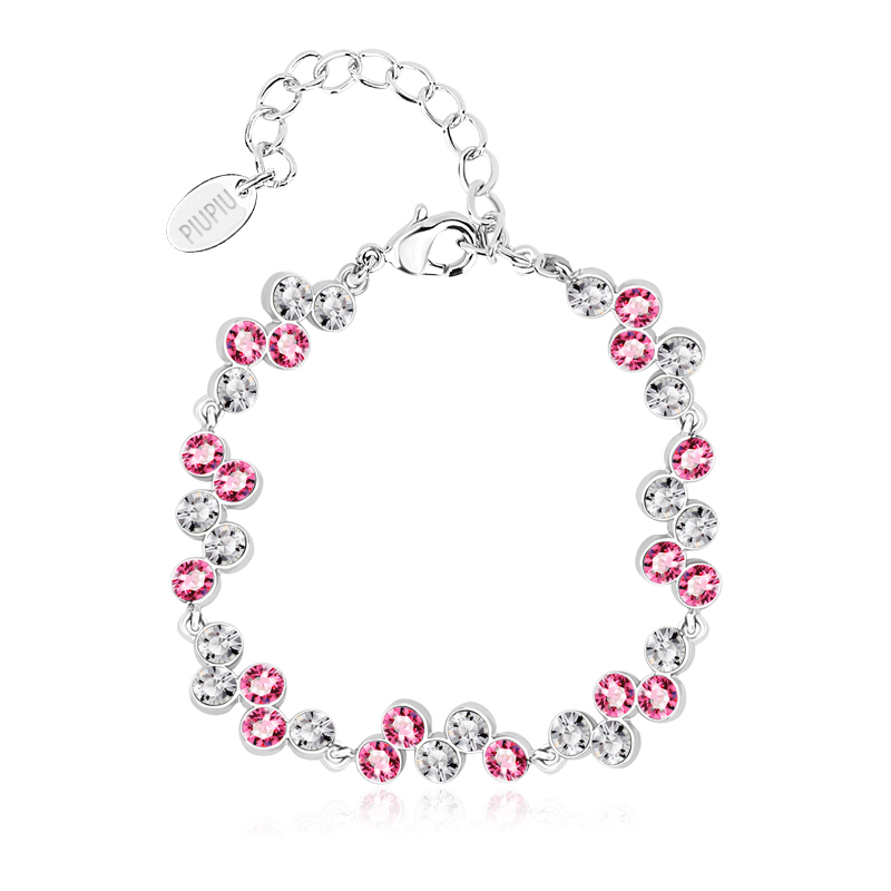 High Quality White and Pink Swarovski Crystal Bracelet