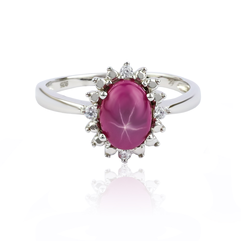 Star Ruby Ring in Silver .925