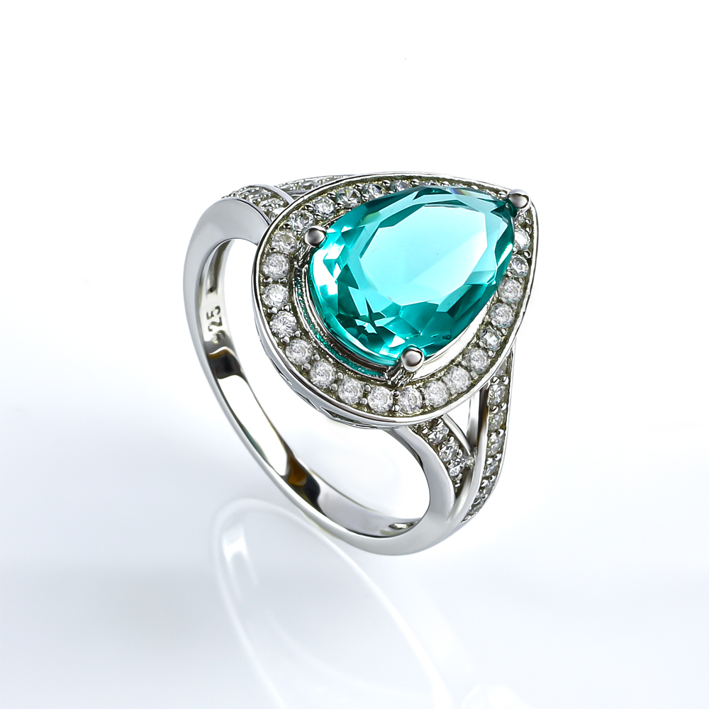 Pear Shape Paraiba Ring With 925 Sterling Silver