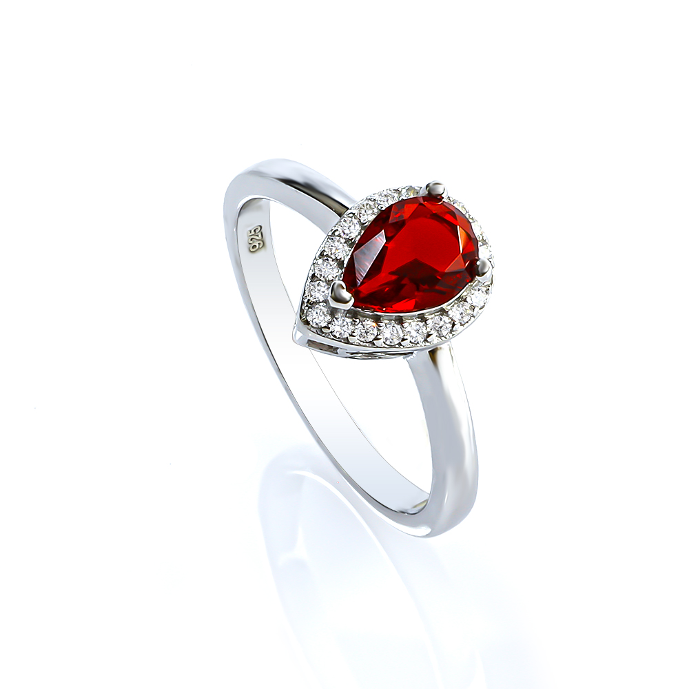 1 CT Pear Cut Ruby & CZ Diamond White Gold Over On 925 Sterling Silver –  atjewels.in