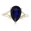 Anillo de Zafiro Azul en Corte de Pera