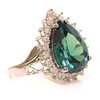 Anillo Elegante de Plata .925 con Alejandrita Azul/Verde