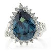 Anillo Elegante de Plata .925 con Alejandrita Azul/Verde