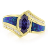 Anillo de Tanzanita en Plata con Chapa de Oro 14K