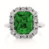 Anillo de Esmeralda y Zirconias en Plata