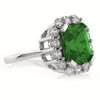 Anillo de Esmeralda y Zirconias en Plata