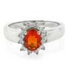 Hermoso Anillo de Plata con Ópalo de Fuego Genuino
