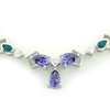 Beautiful Tanzanite and Blue Opal Silver Necklace