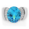 Grandioso Anillo de Plata y Topacio Azul