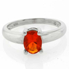 Anillo de Plata con Ópalo de Fuego Genuino
