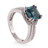 Asscher Cut Color Changing Alexandrite Stone Ring