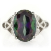 Celtic Knot Style Silver Ring with Mystic Topaz