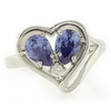 Precioso Anillo de Plata con Dos Gemas de Tanzanita