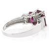 3 Ruby Emerald Cut Gemstone Silver Ring