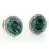 Color Changing Alexandrite Oval Cut Stone Micro Pave Earrings