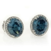 Color Changing Alexandrite Oval Cut Stone Micro Pave Earrings