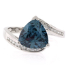 Anillo de Plata .925 con Alejandrita en corte Triangular