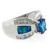 Anillo de Plata con Topacio Azul y Opalo