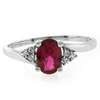 Oval Cut Red Ruby Ring in .925 Sterling Silver