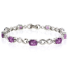 Pulsera de Plata de Ley .925 con Gemas de Alejandrita (Morada/Rosa)