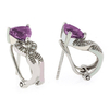 Elegantes Aretes de Alejandrita ( Rosa a Morado ) en Plata .925