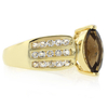 Anillo de Plata .925 con Baño de Oro y Topacio