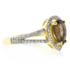 Anillo con Baño de Oro 14K y Topacio Ahumado