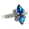 Anillo de Plata con 2 Gemas de Topacio Azul