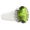 Big Oval Cut Peridot .925 Silver Fashion Ring