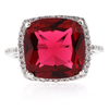 Anillo de Plata de Ley con Granate Rojo