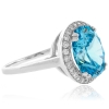 Anillo Hermoso de Topacio Azul en Plata de Ley .925