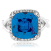 Anillo Precioso de Topacio Azul en Plata