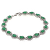 Hermosa Pulsera de Plata de Ley .925 con Esmeraldas