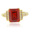 Anillo de Opalo de Fuego en Plata con un Baño de Oro 14K