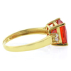 Anillo de Opalo Cereza Mexicano en Plata con Baño de Oro 14K
