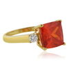Anillo de Opalo Cereza Mexicano en Plata con Baño de Oro 14K