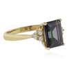 Anillo Elegante de Topacio Mistico en Plata con Baño de Oro 14K