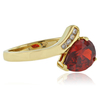 Anillo de Opalo Cereza en Plata de Ley con Baño de Oro 14K