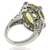 Hermoso Anillo de Oro Blanco 14K con Citrina Natural