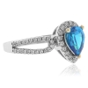 Anillo de Plata con Topacio Azul y Diamantes