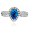 Anillo de Plata con Topacio Azul y Diamantes