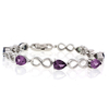 Pear Cut ( Blue/Purple) Alexandrite Infinity Silver Bracelet