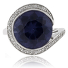 Anillo Redondo de Alejandrita en Plata Fina .925 ( Morado/Rosa )