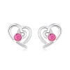 Aretes de Swarovski con Rodio en Forma de Corazón