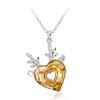 Divino collar de Swarovski con Rodio en forma de Corazón Color Ámbar