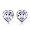 Aretes Blancos de Swarovski con Rodio En Forma De Corazón