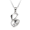 Lindo Collar Cisne Blanca Swarovski Cristal Con Rodio