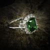 Anillo de Esmeralda y Zirconias en Plata
